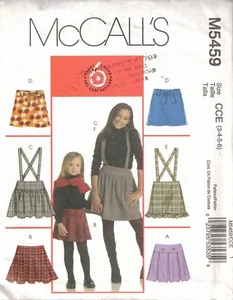 FALDA múltiple McCALL'S niñas patrón de costura #M5459, sin cortar - 3 4 5 6 - Imagen 1 de 2