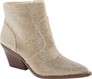 Jessica Simpson Zalor Rhinestone Western Bootie Size 8.5M Champagne Retail $129 - Picture 1 of 4