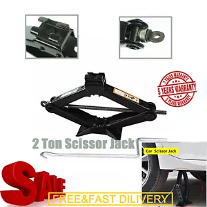 2Ton Road Emergency Auto Repair Steel Heavy Duty Car Van Scissor Jack W/ Handle - Bild 1 von 10