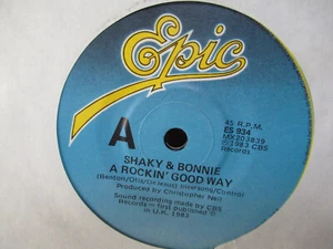 Shaky & Bonnie – A Rockin’ Good Way / Shakin’ Stevens 7” 1983 Epic VG+ AU - Bild 1 von 4