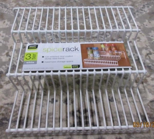 Smart Design 3-Tier Spice Rack - Steel Metal Wire - Rust Resistant - Cupboard, - - Picture 1 of 6