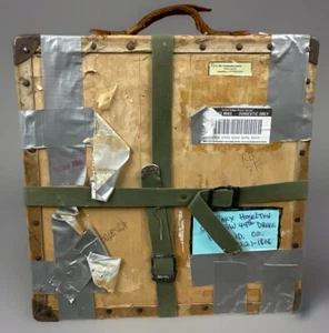Vtg 50-60s Film 35mm Reel Canister Case Ship Mailer Travel Decor 15"x15"x2.25 #5 - Picture 1 of 2