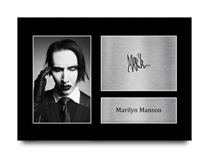 Marilyn Manson Signed Pre Printed Autograph A4 Photo Gift For a Rock Fan - Imagen 1 de 31