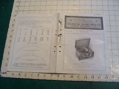 Orig. 1915 WESTON Electric Inst. Bulletin: PORTABLE A.C. AND D.C. VOLTMETERS • 32.72$