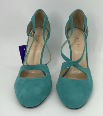 Talbots Criss Cross 2 Correa Teal Tacón Bombas Talla 9.5 Foto 1 de 4