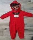 Carter's Baby Boys Red Fleece Moose Hood Outfit Size 6 Months 6M Winter Warm