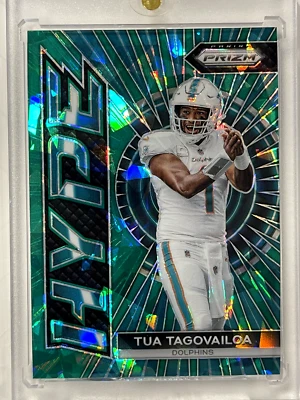 Tua Tagovailoa 2023 Prizm Dolphins HYPE Green Cracked Ice H-1 - Image 1 of 2