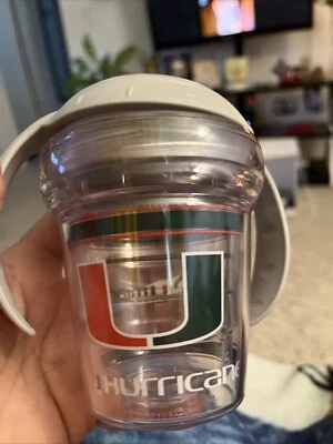 Hurricanes University Of Miami Trevis ChildrenKids Sippy Cup con tapa usado Foto 1 de 4