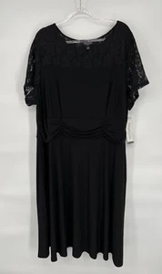 Perceptions New York Dress Lace Black Lace Short Sleeves Womens Sz 3X Org $89 - Picture 1 of 13