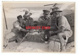 Australian Soldiers with eggs & champ Western Desert or Tobruk OLD PHOTO WWII - Picture 1 of 2