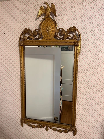 Friedman Brothers Mid Century Federal Style Wall Mirror Eagle on Crest 13 Stars Cover