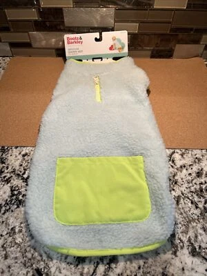 Boots & Barkley Light Blue Fuzzy Construction Sherpa Dog Vest Size Medium - Image 1 of 4