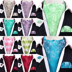 Herren Ascot Krawatte Set Paisley Blau Gold Rot Burgund Hochzeit Party - Bild 1 von 59