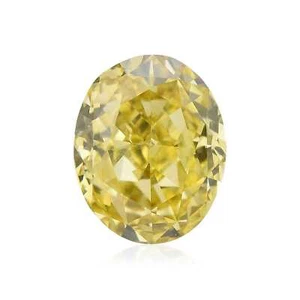 0.57 Carat Fancy Deep Yellow Natural Diamond Loose Oval Shape SI1 GIA Certified - Picture 1 of 6
