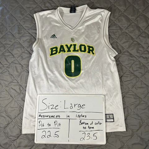 Adidas Baylor Bears Jersey Mens Large White Basketball Champions Texas Waco Cover