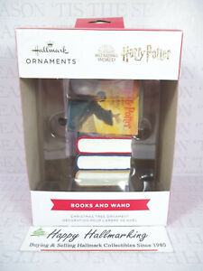 Hallmark 2021 Harry Potter Books & Wand - Red Box Ornament