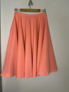 Gonna intera donna Ted Baker taglia 2 UK 10 corallo pesca occasione raso - Foto 1 di 4