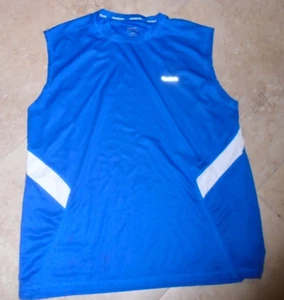 Top azul con ribete blanco Reebok transpirable reflectante sin mangas para hombre XL extra grande - Imagen 1 de 2