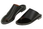 NEW GIVENCHY LUXURY BLACK LEATHER CHAIN THONG SANDALS FLIP FLOPS SHOES 37/US 7