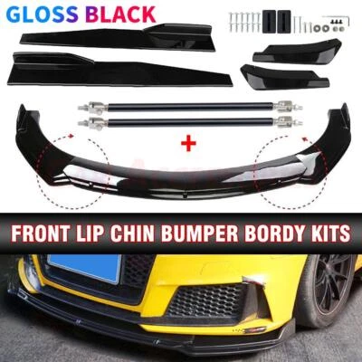 Front Bumper Lip Splitter Spoiler Body Kit Side Skirt For Audi A3 A4 A5 A6 S5 S6 - Image 1 of 4