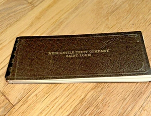 1950er MERCANTILE TRUST COMPANY, ST. LOUIS vollständiges Scheckheft mit Lederbezug - Bild 1 von 9
