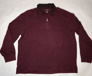 Tasso Elba Mens Burgundy Red Quarter-Zip Pullover Sweater Size XL - Foto 1 di 9