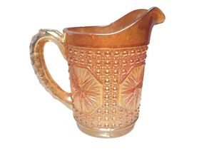 Vintage Karneval Glas Wasserkrug orange unbeschriftet - Bild 1 von 6