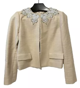 Tory Burch Isabella Stylist Embellished Jeweled Short Suit Jacket Women's Size 6 - Picture 1 of 15