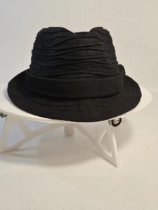Vintage Bailey Of Hollywood Wool Felt Black "Billy Braided" Fedora/Cloche Hat - Picture 1 of 17