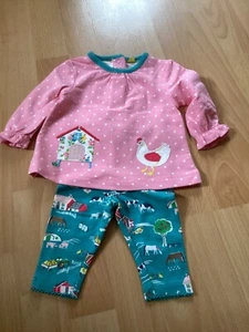 Girls Mini Boden Farm Animal two piece top and leggings set - Picture 1 of 4