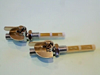 TRIUMPH T140 PETROL FUEL GAS TAPS PAIR ETHANOL RESISTANT 60-4511 60-4512 UK MADE - Image 1 of 4