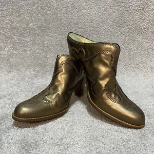 Jessica Simpson hellbraune cognacfarbene Leder-Slipper Clogs Schuhe Western US-Größe 9 - Bild 1 von 10