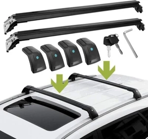 2Pcs Lockable roof crossbars cross bar Rack fits for Jeep Cherokee 2014-2023 - Picture 1 of 16