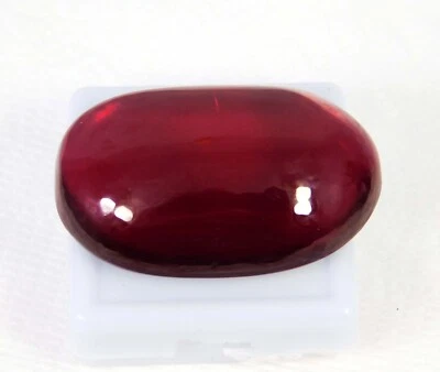 Certified 88.25 Ct Natural Burma Red Ruby Oval Cabochon Cut Loose Gemstone - Image 1 of 4