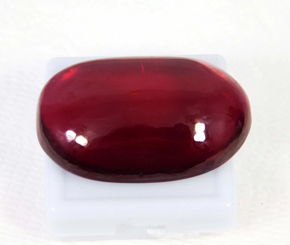 Certified 88.25 Ct Natural Burma Red Ruby Oval Cabochon Cut Loose Gemstone - Image 1 of 4