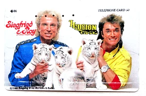 Siegfried & Roy Illusion 1988 Japanese phone card balance 0  White tigers - Picture 1 of 2