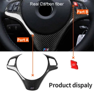 Carbon fiber Steering Wheel Trim For BMW 3 Series E90 E92/93 M3 M Sport 2007-13 - Picture 1 of 9