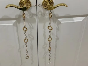 RALPH LAUREN Silver & Gold Tone Circle Link Pendant NECKLACE OR BELT 38 INCH.. - Picture 1 of 6