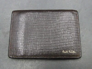 Paul Smith Brown Leather Wallet Bifold Length 8cm x Width 11cm - Picture 1 of 6