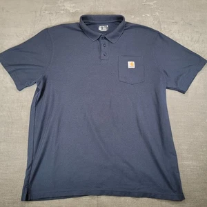 Camisa Polo Carhartt Para Hombres 2XL Alta Calce Suelto Azul Trabajo Utilidad Bolsillo - Imagen 1 de 9