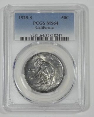 1925-S CA Diamond Jubilee Silver Commemorative Half Dollar CERTIFIED PCGS MS 64 - Image 1 of 4