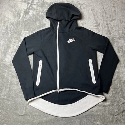 Sudadera con capucha Nike para mujer XS negra técnica polar cortavientos cremallera completa corta deportiva Foto 1 de 4