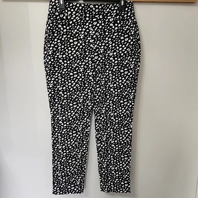Chico’s 6 0.5R Women’s So Slimming Pants Slim Ankle Leopard Cheetah Print Black - Image 1 of 4