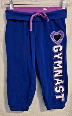 PANTALONES DE CHÁNDAL PARA NIÑA JUSTICIA AZUL CROP JOGGERS GIMNASTA TALLA 8 Foto 1 de 4