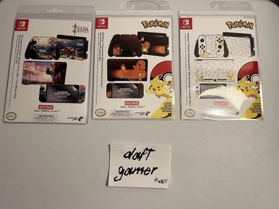 NUEVO Calcomanía Oficial Nintendo Switch LOTE DE 3 Charmander Pikachu Zelda Breath Foto 1 de 2