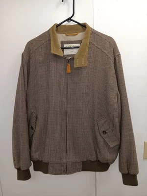 ORVIS Mens Wool Sportsman Jacket Houndstooth Tweed Corduroy Collar Large  - Image 1 of 4