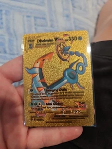 Carta Pokemon Dhelmise Vmax Gold Foil Fan Art vinile testurizzato da collezione HP330 - Foto 1 di 2