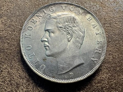 T2: German State of Bavaria. .900 Silver 3 Mark. Free PROMPT Shipping in U.S. - Image 1 of 4