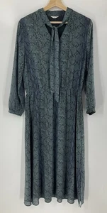Hush Snake Print Long Sleeve MIDI Designer Dress Women’s Size Uk 10 Multi Vgc #W - Picture 1 of 10