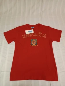 Maglia MED Espana calcio bambino taglia 12 anni rossa ricamata stampata nuova con etichetta - Foto 1 di 11